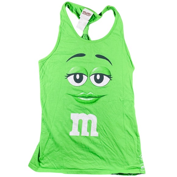 M&M's Green Character Racerback Tank Top Women's Size S 2020 Candycore Y2K Style - Picture 1 of 8